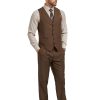 Mens Suits Vest Pants Set 2 Pieces Slim Fit Wedding Groomsmen Suit for Men Formal