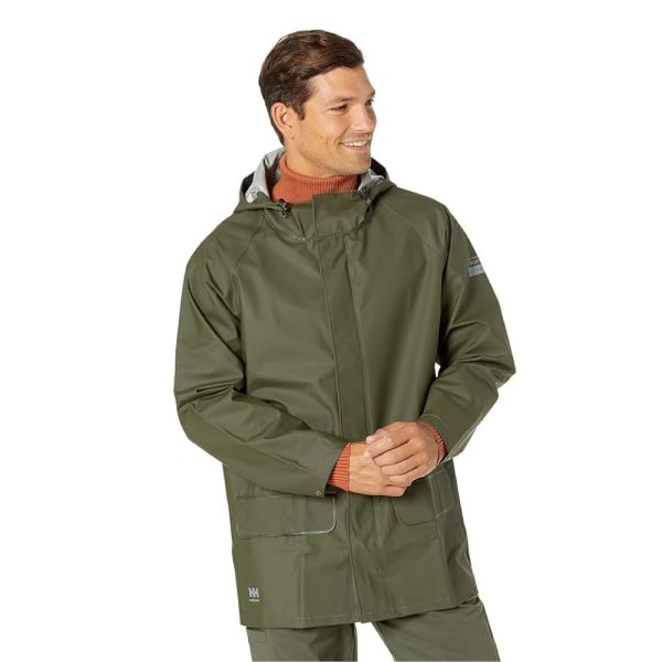 Workwear Mandal Adjustable Waterproof Jackets for Men - Heavy Duty Comfortable PVC-Coated Protective Rain Coat