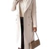 Womens Long Wool Coat Double Breasted Trench Coat Fall Winter Clothes