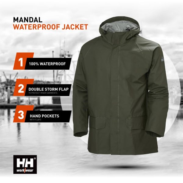 Workwear Mandal Adjustable Waterproof Jackets for Men - Heavy Duty Comfortable PVC-Coated Protective Rain Coat
