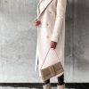 Womens Long Wool Coat Double Breasted Trench Coat Fall Winter Clothes