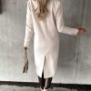 Womens Long Wool Coat Double Breasted Trench Coat Fall Winter Clothes