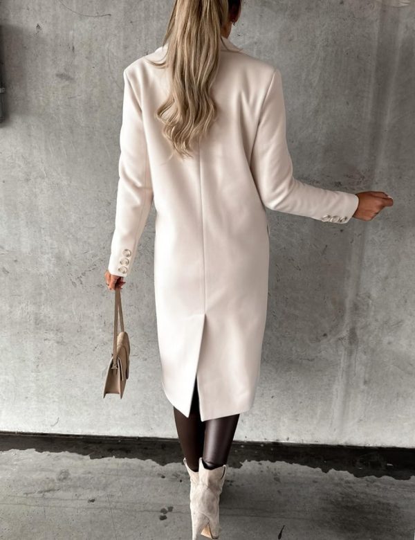 Womens Long Wool Coat Double Breasted Trench Coat Fall Winter Clothes