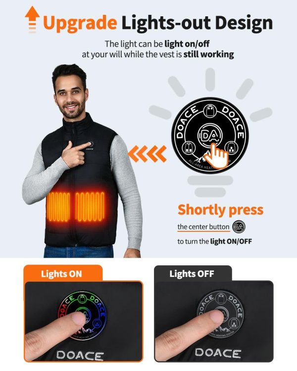 Heated Vest for Women and Men, Smart Electric Heating Vest Rechargeable, Battery Not Included
