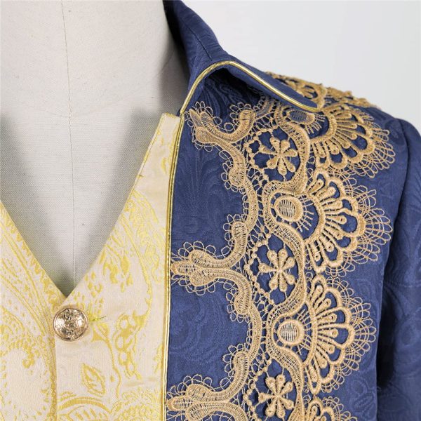 Men Steampunk Medieval Jacket Gothic Victorian Frock Coat Uniform