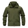 Men's Special Ops Military Tactical Rain Jackets Winter Warm Fleece Softshell Hooded Raincoat Snowboard