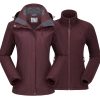 Women's Ski Jacket Waterproof 3 in 1 Winter Jacket Windproof Warm Fleece Hooded Snowboard Mountain Snow Coat