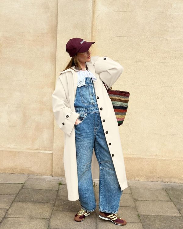Womens Long Trench Coat Single Breasted Oversized Windproof Classic Lapel Fall Overcoat