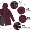 Women's Softshell Long Jacket with Hood Fleece Lined Windproof Warm up Waterproof Windbreaker