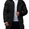 Puffer Jacket Men with Faux Fur Trimmed Hood Mens Down Parka Winter Coat Windbreaker & Waterproof Ski Coat for Men