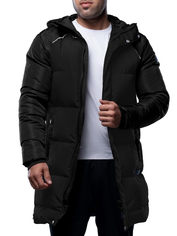 Puffer Jacket Men with Faux Fur Trimmed Hood Mens Down Parka Winter Coat Windbreaker & Waterproof Ski Coat for Men