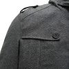 Men's Wool Blend Jacket Stand Collar Windproof Pea Coat