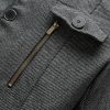 Men's Wool Blend Jacket Stand Collar Windproof Pea Coat