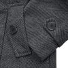 Men's Wool Blend Jacket Stand Collar Windproof Pea Coat