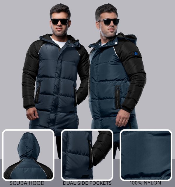Puffer Jacket Men with Faux Fur Trimmed Hood Mens Down Parka Winter Coat Windbreaker & Waterproof Ski Coat for Men