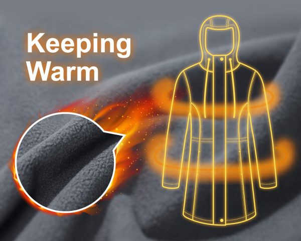 Women's Softshell Long Jacket with Hood Fleece Lined Windproof Warm up Waterproof Windbreaker