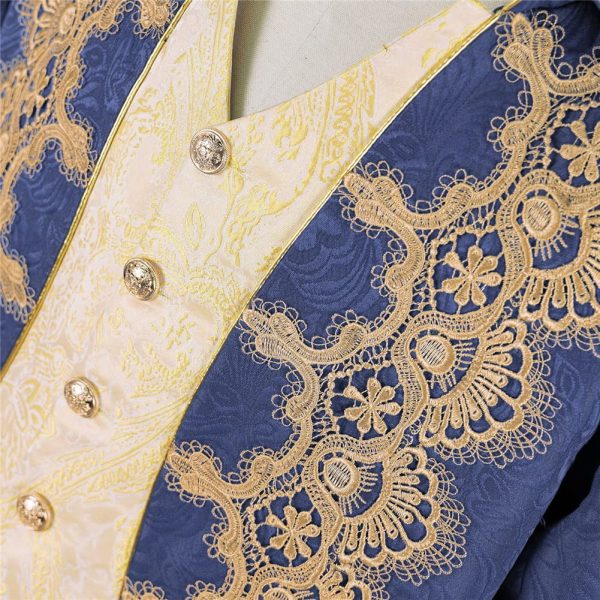 Men Steampunk Medieval Jacket Gothic Victorian Frock Coat Uniform