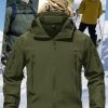 Men's Special Ops Military Tactical Rain Jackets Winter Warm Fleece Softshell Hooded Raincoat Snowboard