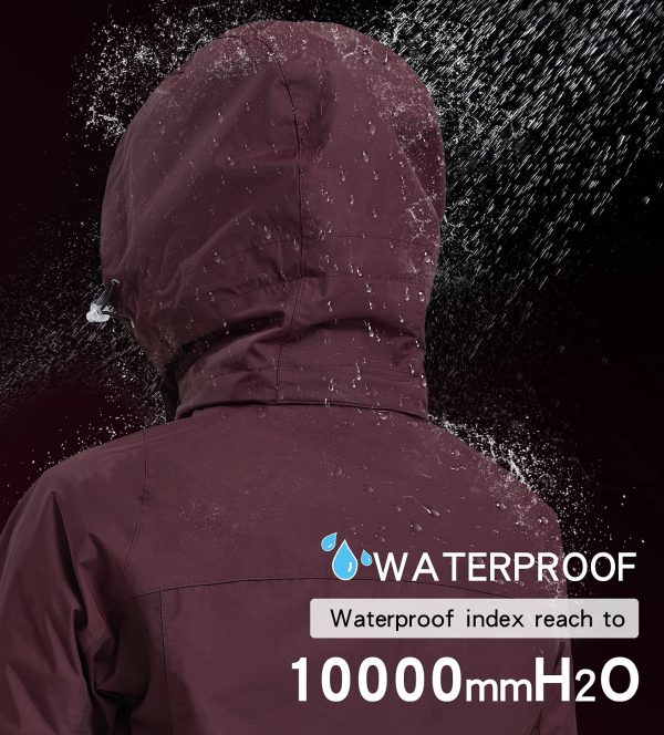 Women's Ski Jacket Waterproof 3 in 1 Winter Jacket Windproof Warm Fleece Hooded Snowboard Mountain Snow Coat